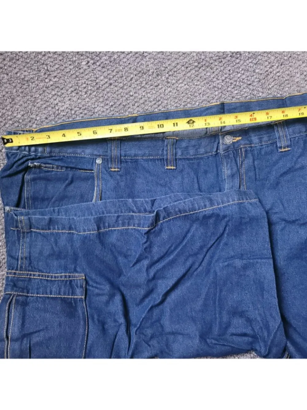 Liberty Blues Cargo Jean Shorts Mens 58 Big Tall Blue Denim Elastic y2K Jorts